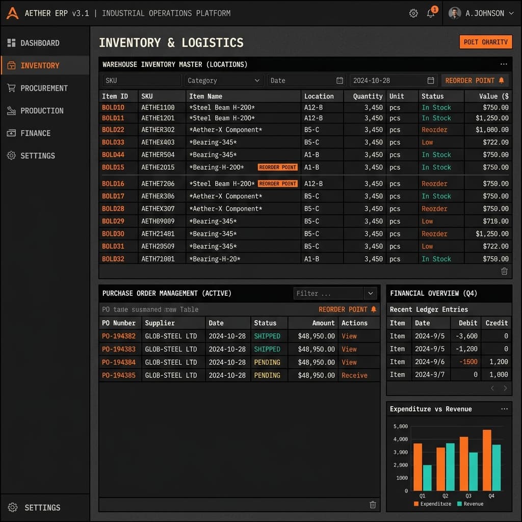 Forge ERP screenshot